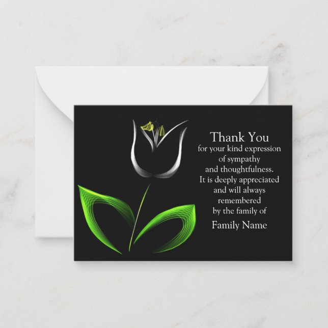 Carte de remerciements Abstraite de tulipe blanche (Devant)