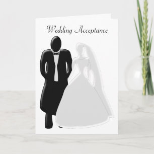 Carte De Remerciements Acceptation De Mariage Noir Et Blanc