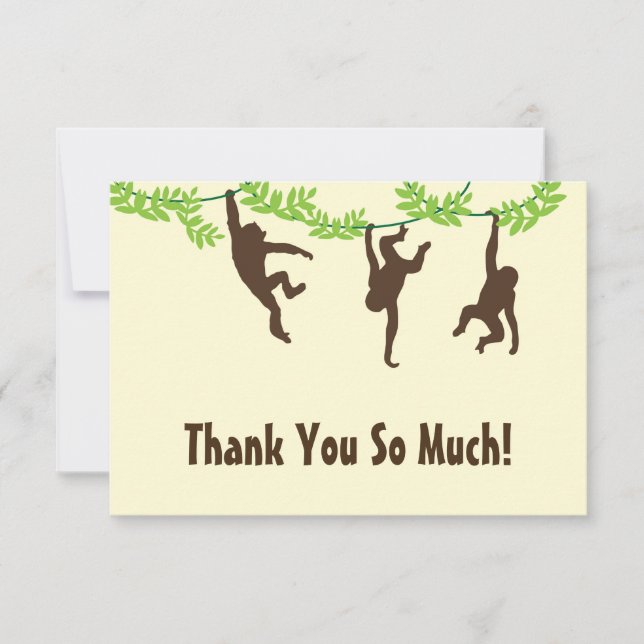 Carte De Remerciements Accrocher l'Merci du singe (Devant)