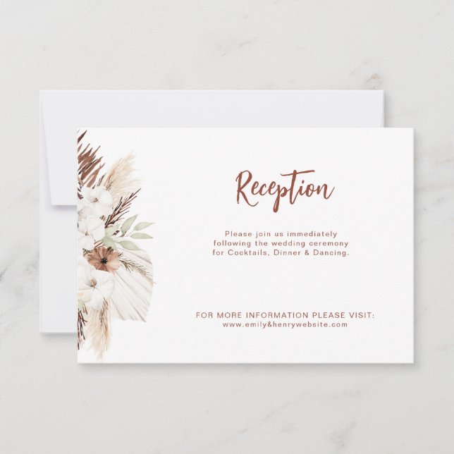 Carte De Remerciements accueil de mariage en terre cuite boho (Devant)