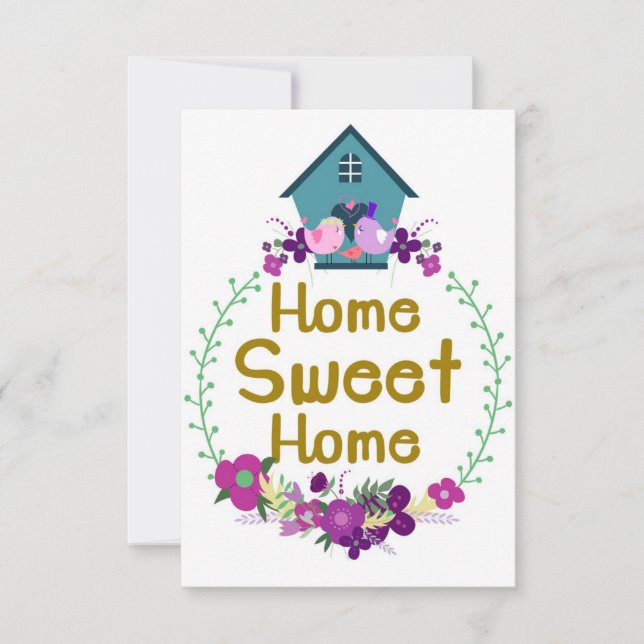 Carte De Remerciements Accueil Décor Accueil Sweet Homes (Devant)