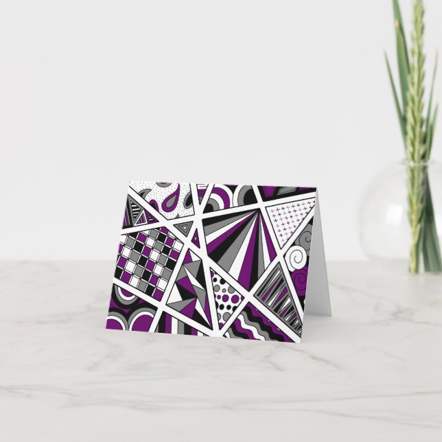 Carte De Remerciements Ace Asexuel Pride Zen Doodle (Devant)