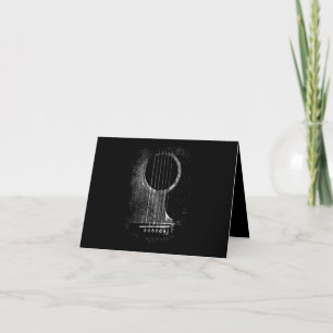Carte De Remerciements Acoustique Guitare Player Six String Rock & Roll