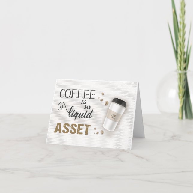 Carte De Remerciements Actif liquide de café comptable (Devant)