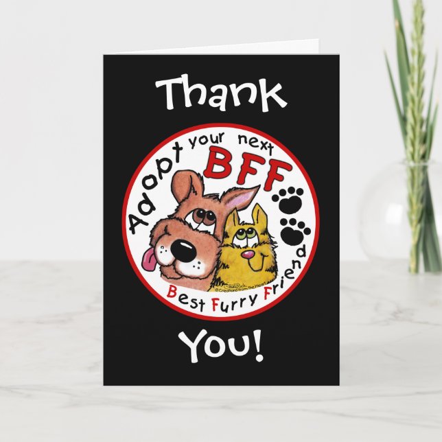 Carte De Remerciements Adoptez votre prochain BFF (Devant)