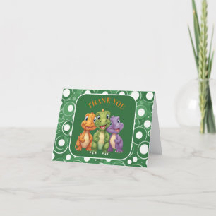 Carte De Remerciements Adorable Baby Dinosaur's Party