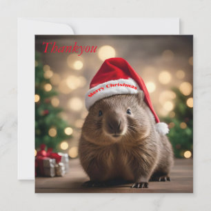 Carte De Remerciements adorable Noël Wombat,