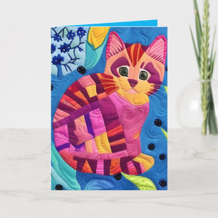 Carte De Remerciements Adorable Petite Kitten Quilt Comme Design