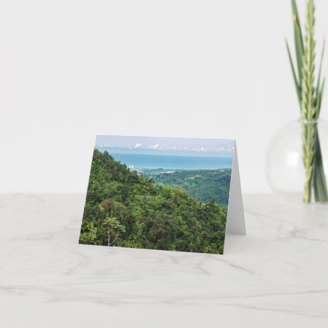 Carte De Remerciements Aérien de Porto Rico côtière à el yunque (Devant)