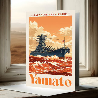 Carte De Remerciements Affiche maritime vintage du cuirassé japonais Yama