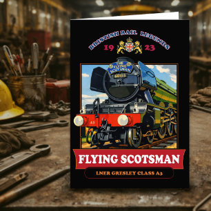 Carte De Remerciements Affiche vintage de la locomotive à vapeur Flying S