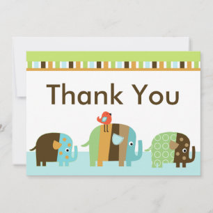 Carte de remerciements africaine des éléphants ray