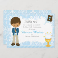 African American Boy First Communion Damask