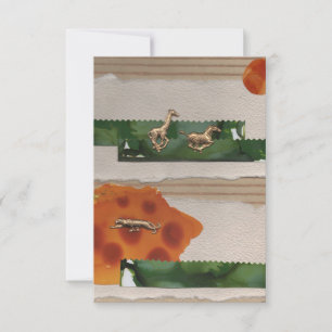 Carte De Remerciements African Animals Red Collage