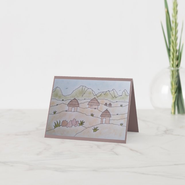 Carte De Remerciements African Rondavel Huts Thank You Card (Devant)