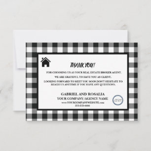 Carte De Remerciements Agent de courtage immobilier Chèques de bison d'af
