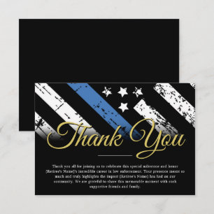 Carte De Remerciements Agent de l'application de la loi Police Retraite P