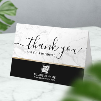 Carte De Remerciements Agent immobilier Realtor Marbre blanc tendance