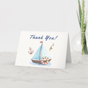 Carte De Remerciements Ahoy C'est un Baby shower de voilier nautique