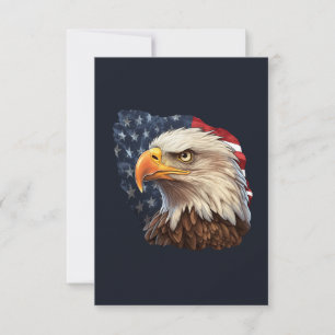 Carte De Remerciements Aigle à drapeau américain