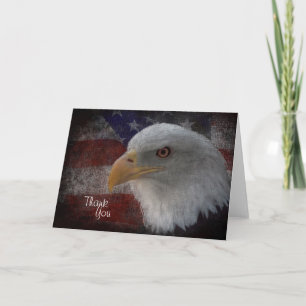 Carte De Remerciements Aigle et drapeau patriotiques