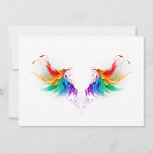 Carte De Remerciements Ailes fluffy arc-en-ciel