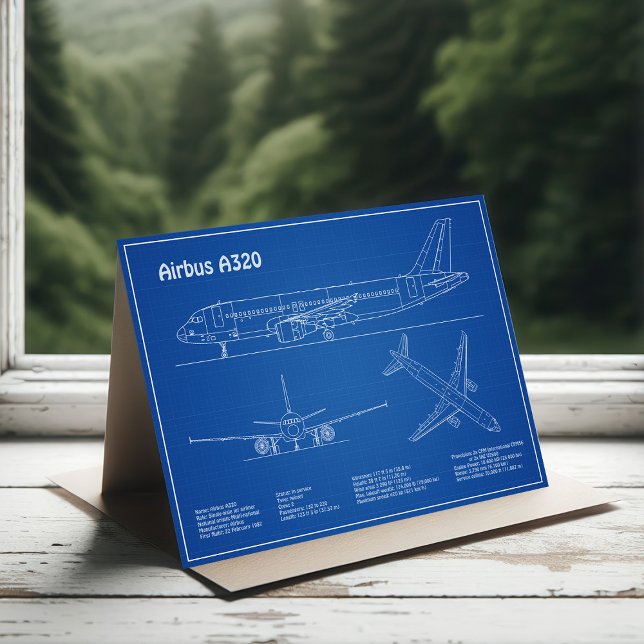 Carte De Remerciements Airbus A320 - Plans de dessin de plan d'avion AD (Créateur téléchargé)