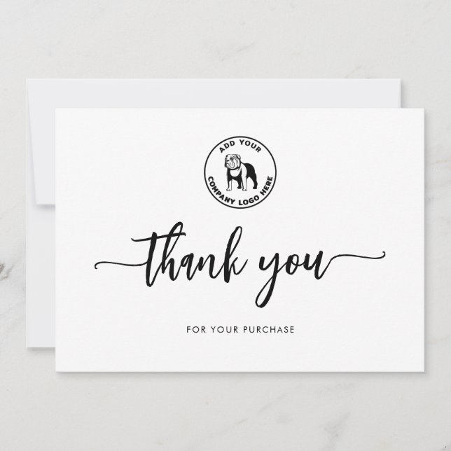Carte De Remerciements Ajouter un logo d'entreprise Appréciation des clie (Devant)