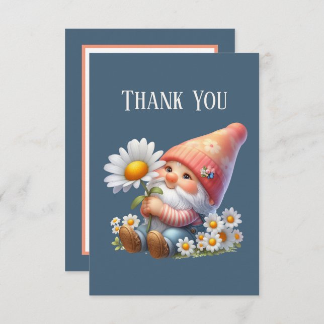 Carte De Remerciements Ajouter un message Gnome (Devant / Derrière)