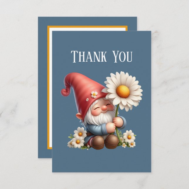 Carte De Remerciements Ajouter un message Gnome (Devant / Derrière)