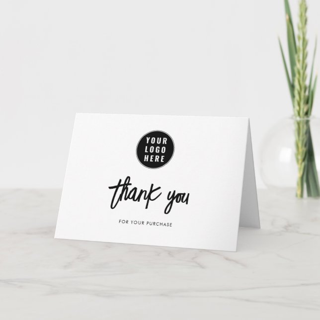 Carte De Remerciements Ajouter vos clients de société de logo d'entrepris (Devant)