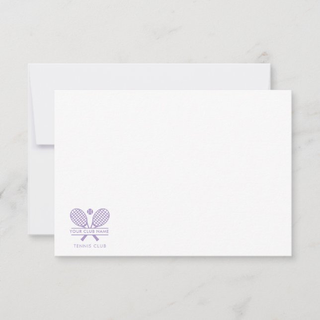 Carte De Remerciements Ajouter Votre Pays Club Nom Tennis Coach N'Importe (Devant)