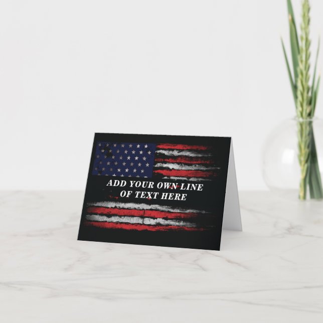 Carte De Remerciements Ajouter votre propre texte sur grunge American fla (Devant)