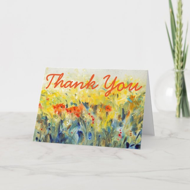 Carte De Remerciements Ajoutez votre balancement II de fleurs des textes (Devant)