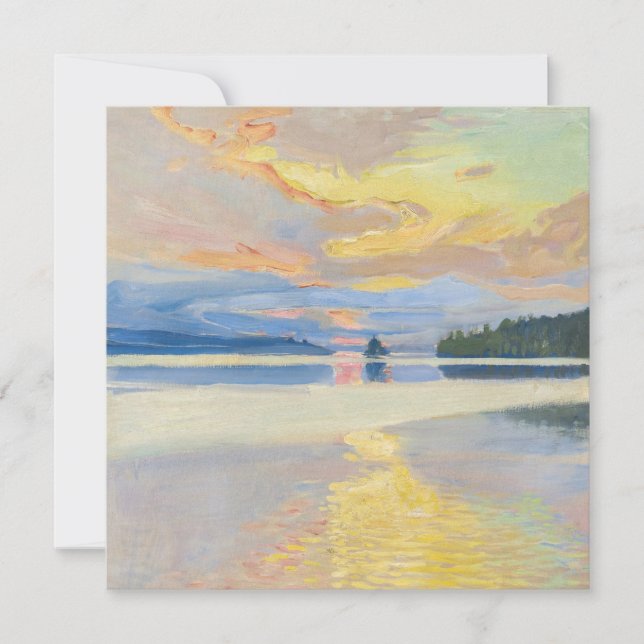 Carte De Remerciements Akseli Gallen-Kallela - Coucher de soleil sur le l (Devant)