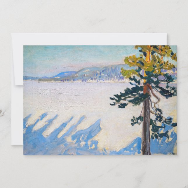 Carte De Remerciements Akseli Gallen-Kallela - Lac Ruovesi en hiver (Devant)