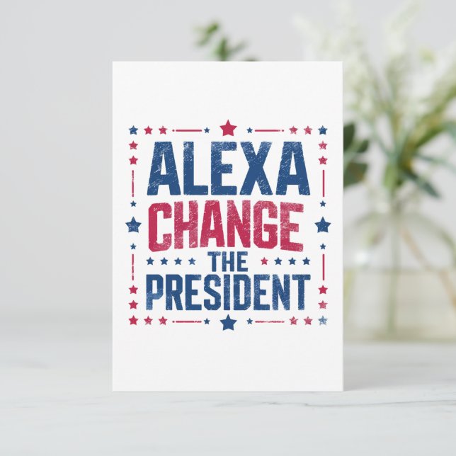 Carte De Remerciements Alexa Change Le Président Drôle Politique (Debout devant)