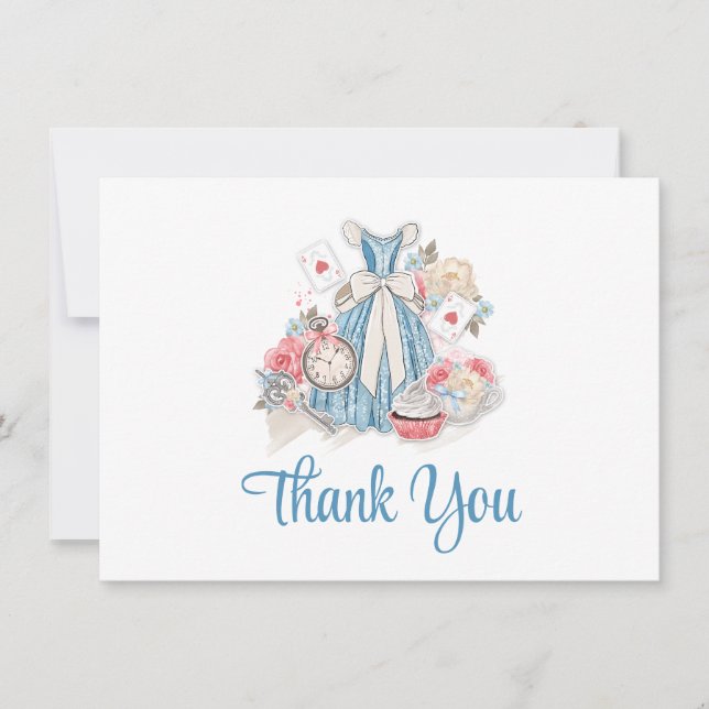 Carte De Remerciements Alice au pays des merveilles (Devant)