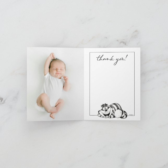 Carte De Remerciements Alice au pays des merveilles - Baby shower Cheshir (Intérieur)