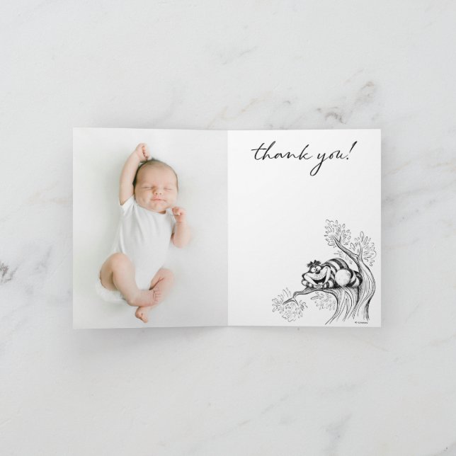 Carte De Remerciements Alice au pays des merveilles - Baby shower Cheshir (Intérieur)