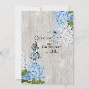 Carte De Remerciements Alice au pays des merveilles Curiouser Floral Grey