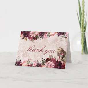 Carte De Remerciements Alice au pays des merveilles Élégant mariage vinta