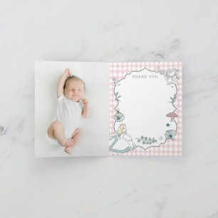 Carte De Remerciements Alice dans le Baby shower du pays des merveilles
