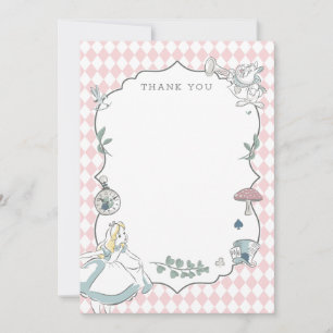 Carte De Remerciements Alice dans le Baby shower du pays des merveilles