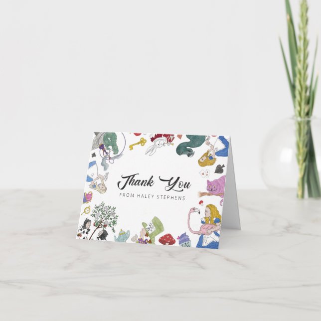 Carte De Remerciements Alice In Wonderland Thank You Cards (Devant)