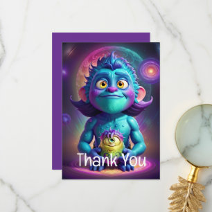 Carte De Remerciements Alien de l'espace & Ami