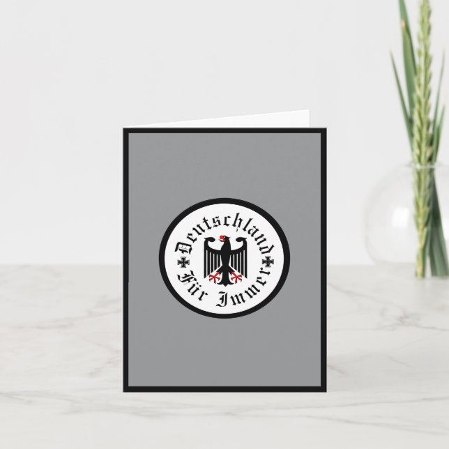 Carte De Remerciements Allemagne/Deutschland Forever/aigle noir/croix de  (Devant)