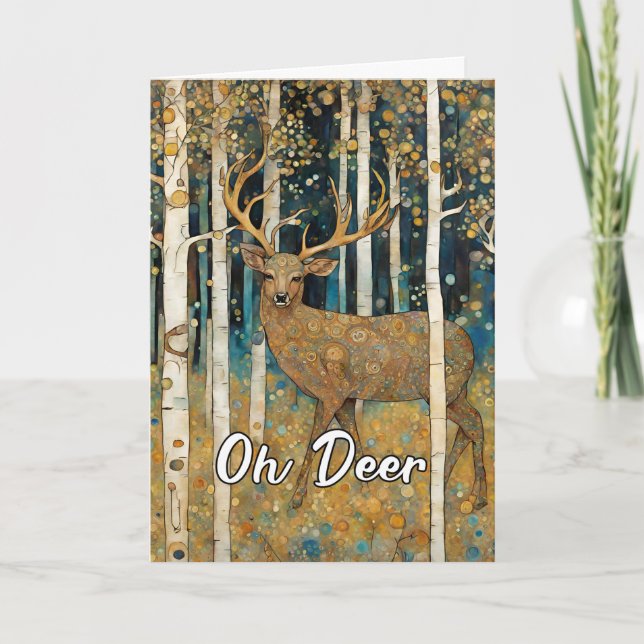 Carte De Remerciements Allez-Y Bientôt Artiste Rustique Oh Deer (Devant)
