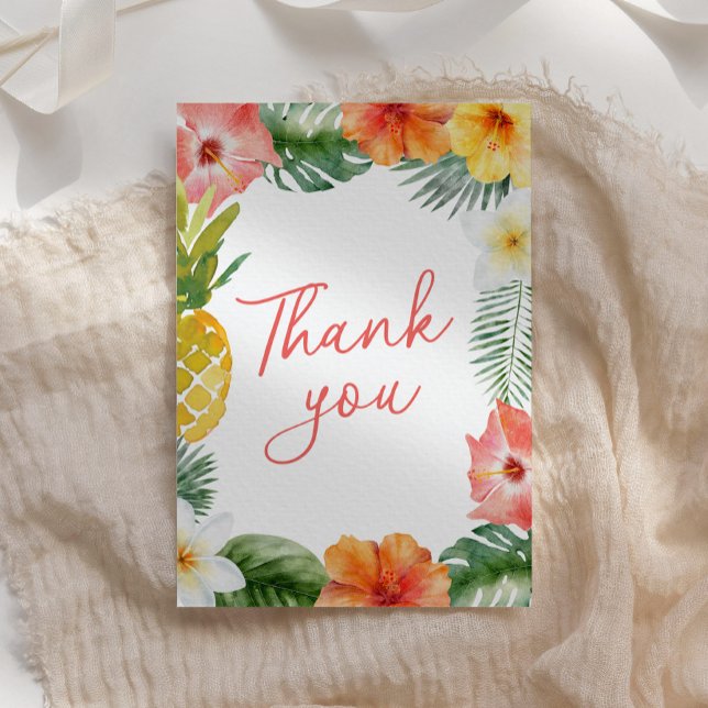 Carte De Remerciements Aloha Baby Baby shower floral tropical (Créateur téléchargé)