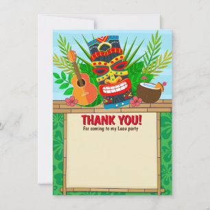 Carte De Remerciements Aloha Luau Hawaiian Baby shower d'anniversaire Tro